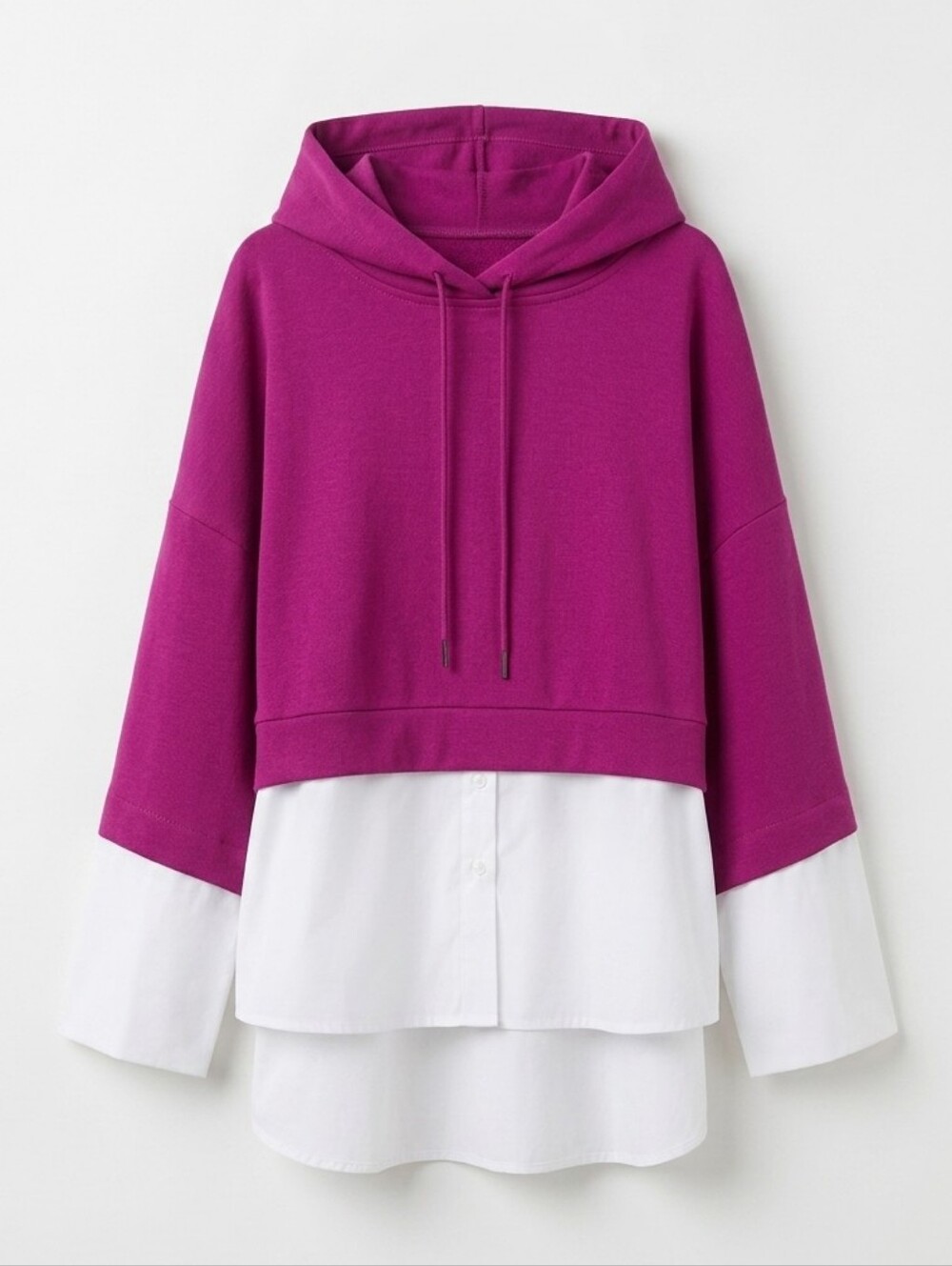 Purple Layered Hoodie Shirt